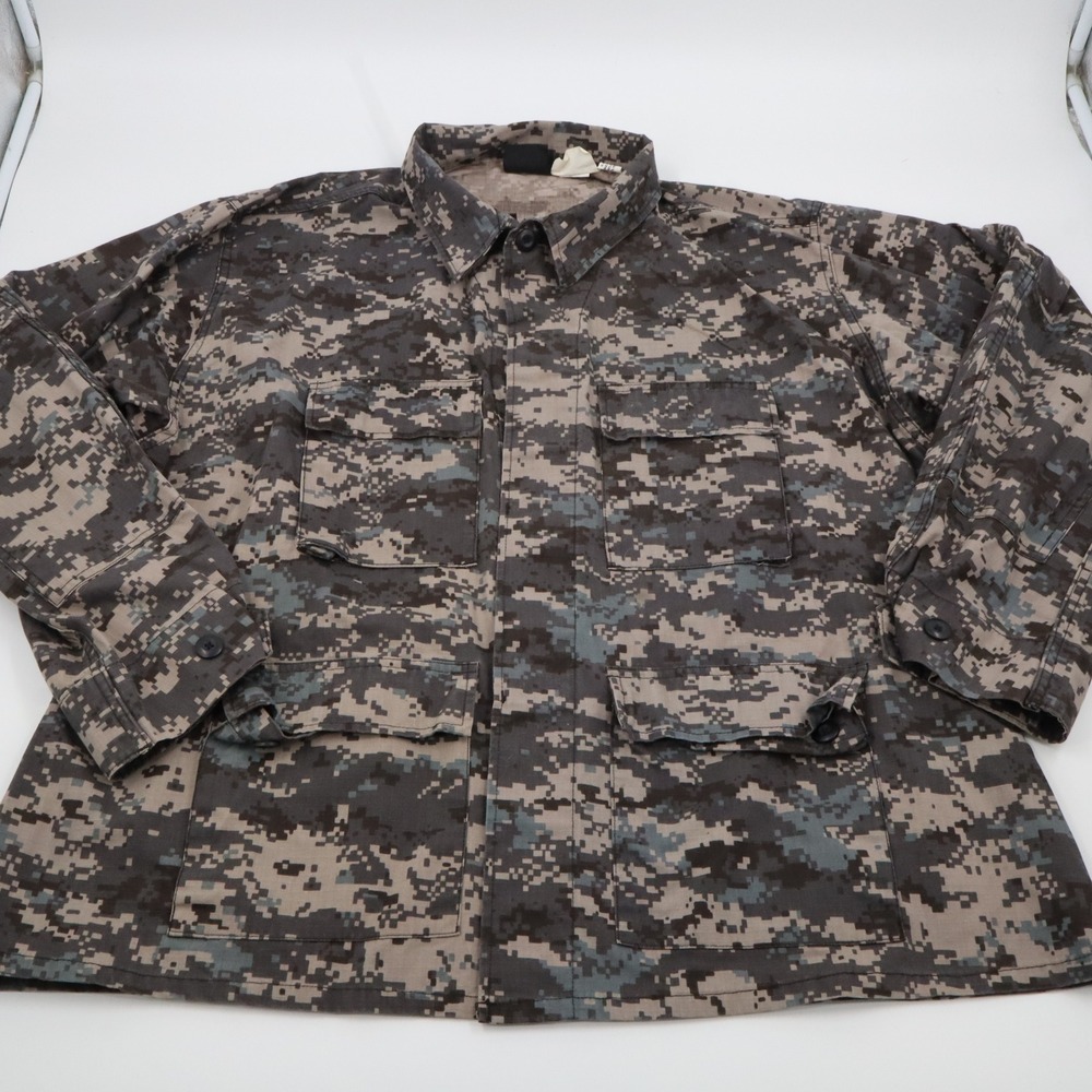 Genuine Gear Combat Coat Mens 2XL‎ Grey Digital Camo Tactical Ripstop Jacket